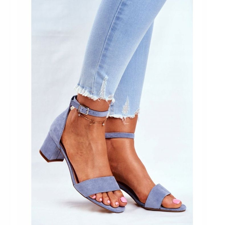 Sandale pentru femei Eco-Suede Sergio Leone Blue SK839 albastru 1