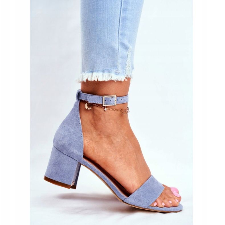 Sandale pentru femei Eco-Suede Sergio Leone Blue SK839 albastru 2