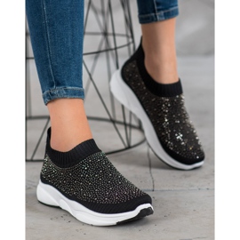 Kayla Pantofi sport cu cristale negru 1