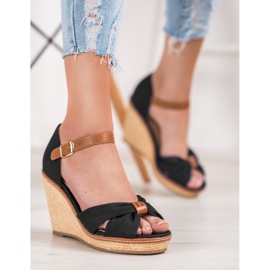 SHELOVET Sandale cu toc negru 1