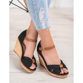 SHELOVET Sandale cu toc negru 2