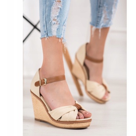 SHELOVET Sandale cu toc maro 1