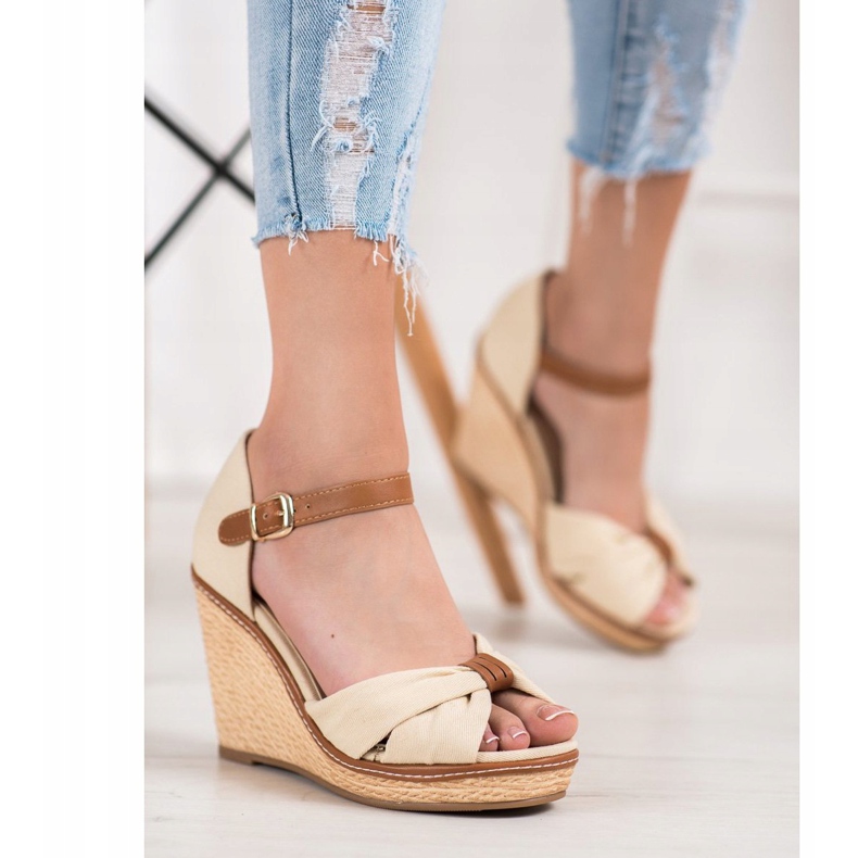 SHELOVET Sandale cu toc maro 1