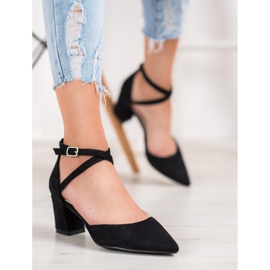 Evento Pompe din piele de căprioară negru 1