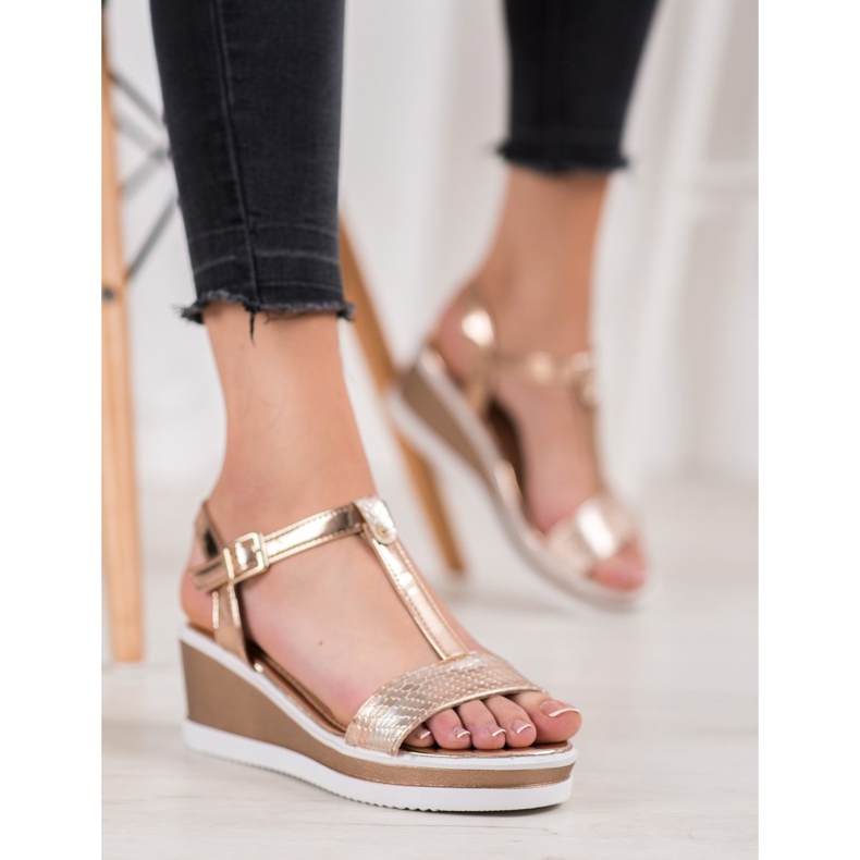 SHELOVET Pene Aurii Cu Piele Eco de aur 2