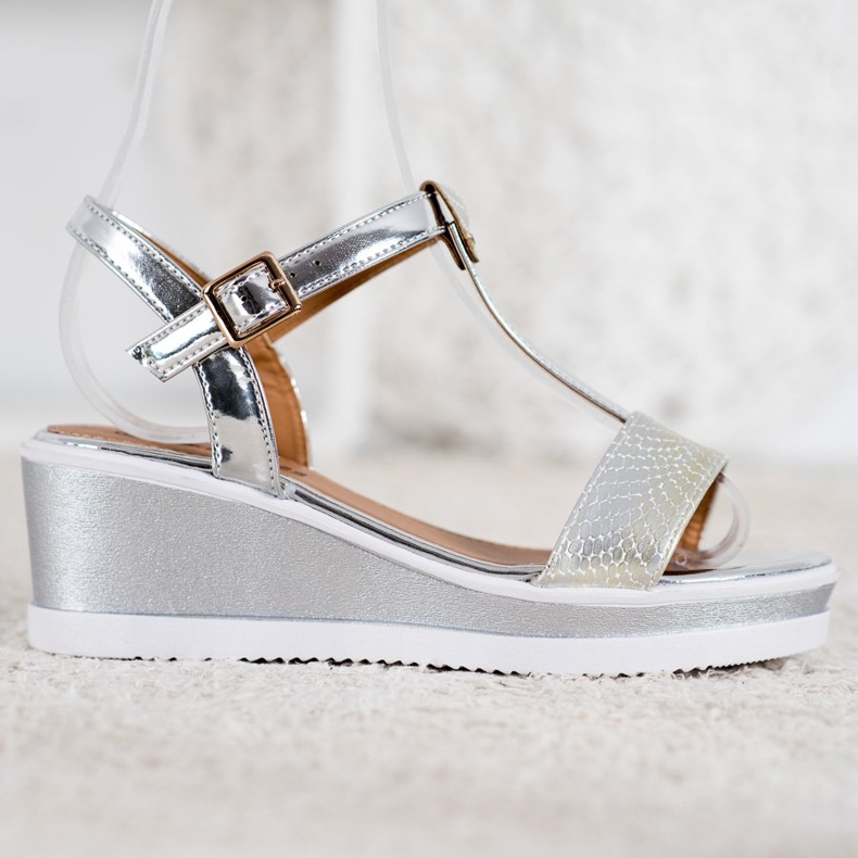 SHELOVET Pene argintii cu piele ecologică gri 2