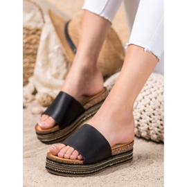 SHELOVET Papuci negri pe platformă negru 1