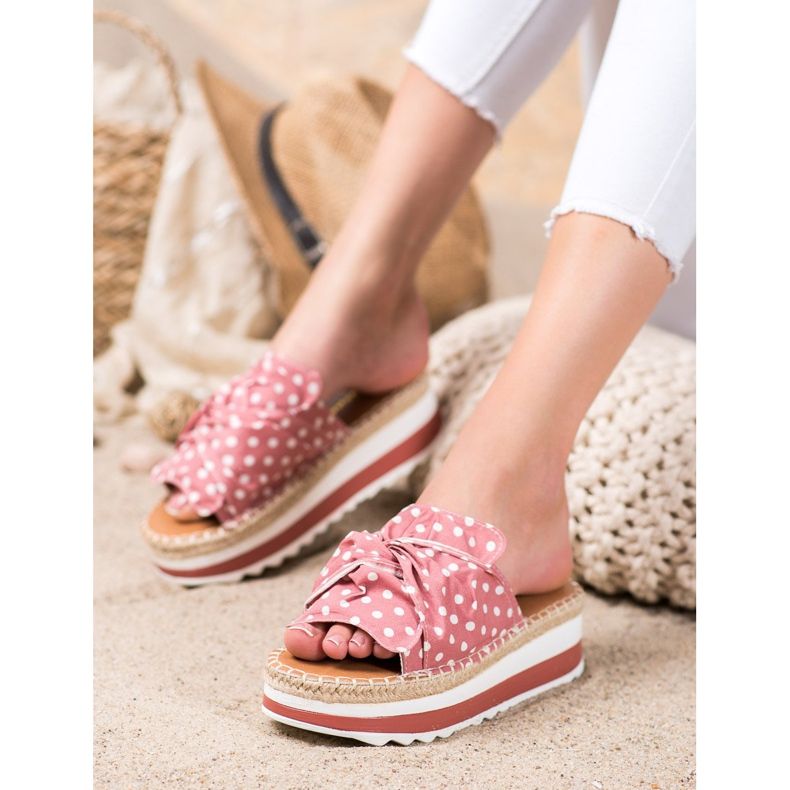 SHELOVET Papuci pe o platformă înaltă roz 2