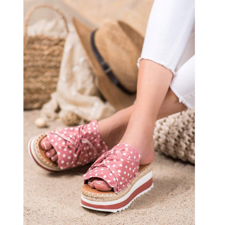 SHELOVET Papuci pe o platformă înaltă roz 1