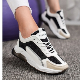 Via Giulia  Adidași cu modă sclipici alb negru 2 Via Giulia  Adidași cu modă sclipici alb negru 2