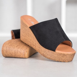 Renda Sandale cu toc negru 1