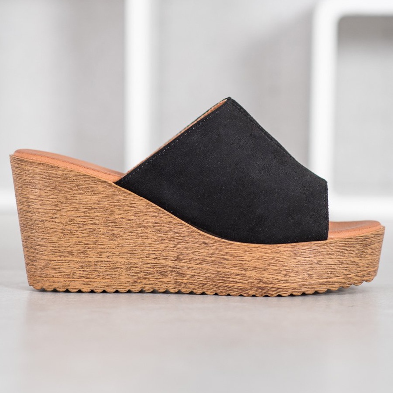 Renda Sandale cu toc negru 2