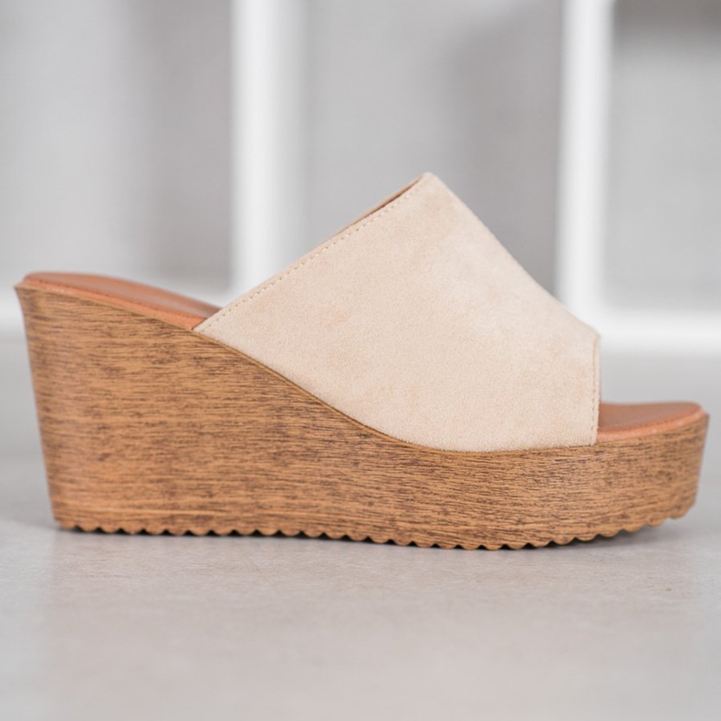 Renda Sandale cu toc maro 1