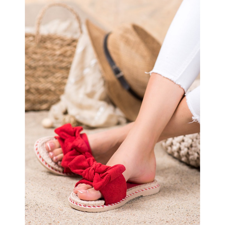 Anesia Paris Papuci eleganti din piele intoarsa roșu 1