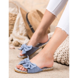 Renda Papuci eleganți cu arc albastru 1