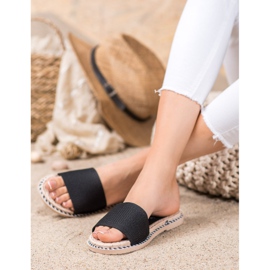 Renda Papuci negri din material textil negru 2 Renda Papuci negri din material textil negru 2