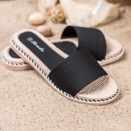 Renda Papuci negri din material textil negru 1 Renda Papuci negri din material textil negru 1