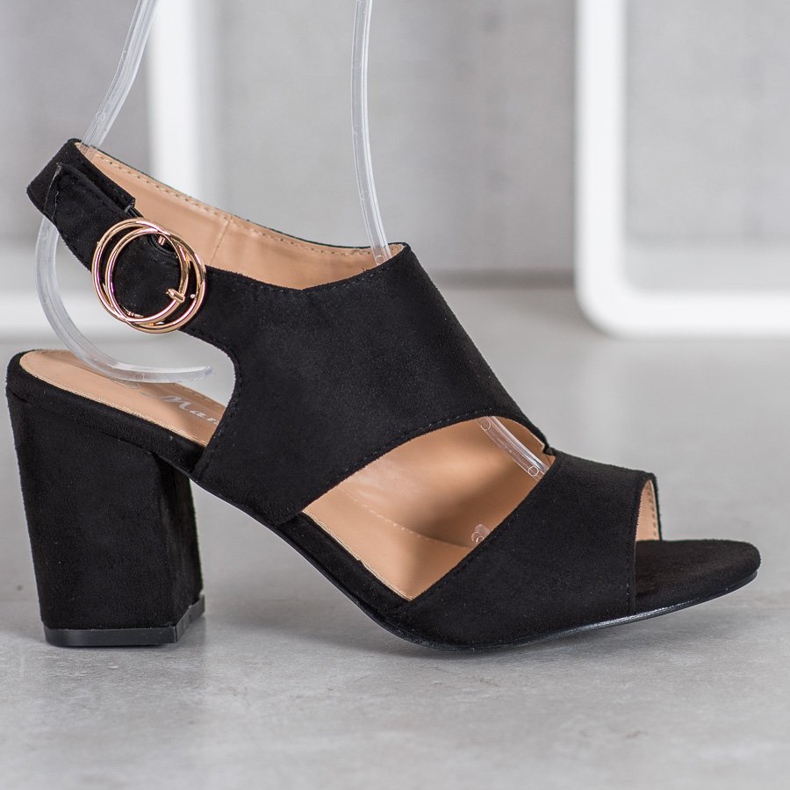 Mannika Sandale cu toc înalt negru 2