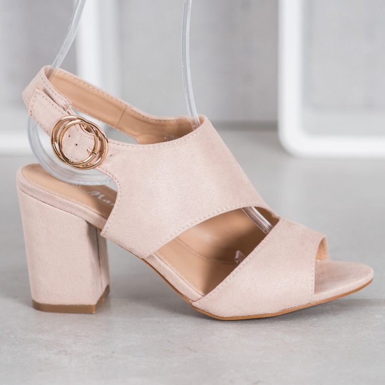 Mannika Sandale bej cu toc înalt 2