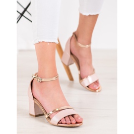 Mannika Sandale elegante cu sclipici galben 1