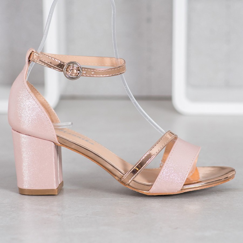 Mannika Sandale elegante cu sclipici galben 2