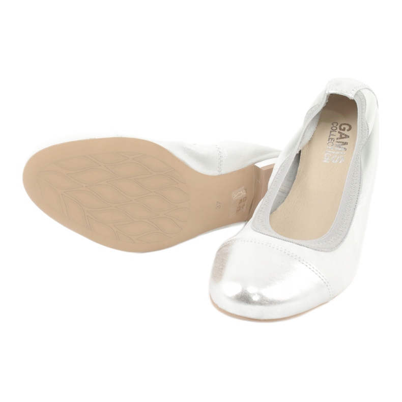 Gamis Balerini confortabile din piele argintie gri 3