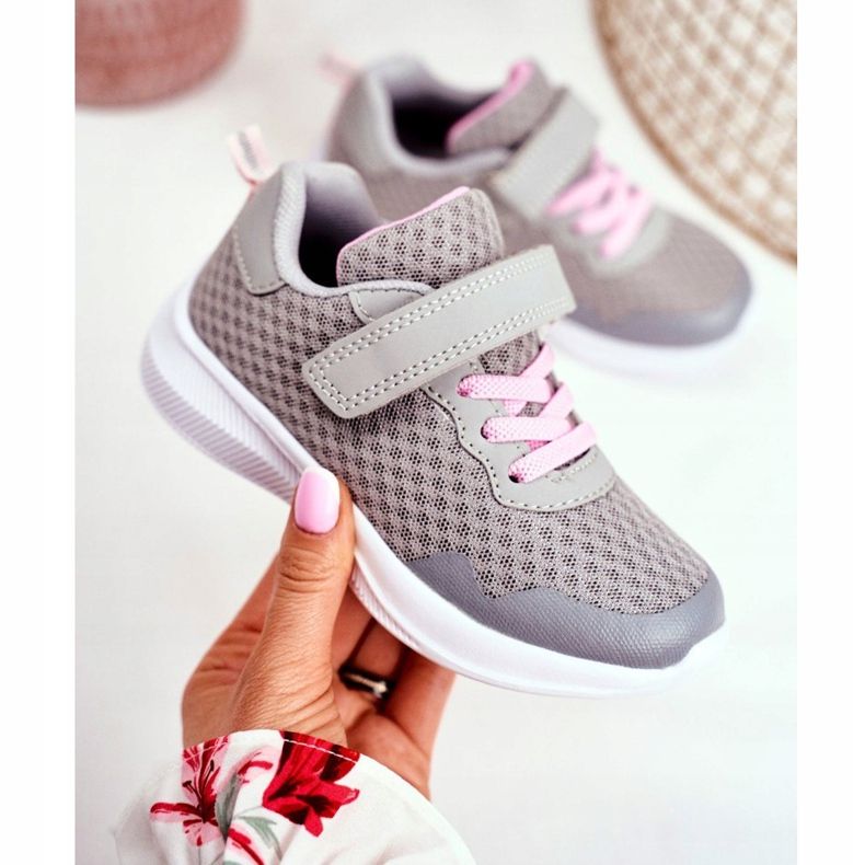 EVE Pantofi sport pentru copii cu velcro gri Mirabell 2