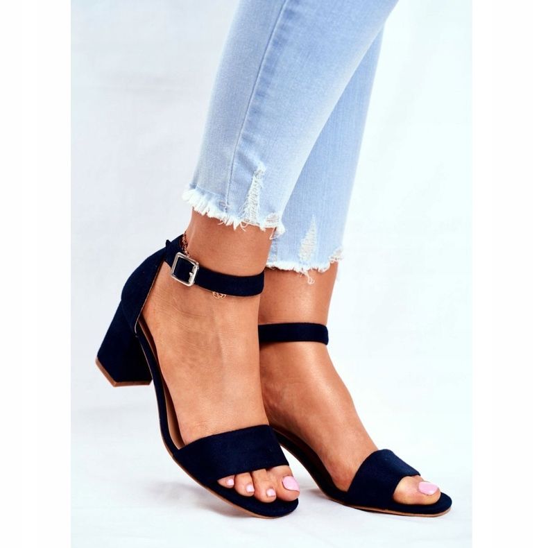 Vinceza Sandale din piele întoarsă pentru femei Albastru bleumarin Mai mult și mai mult! albastru marin 1