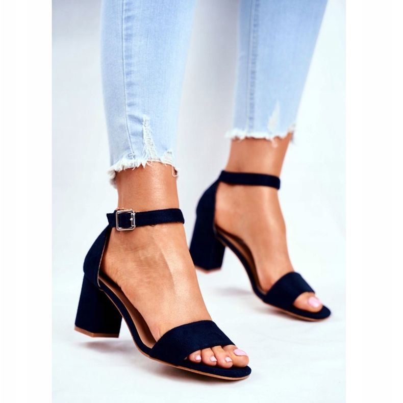 Vinceza Sandale din piele întoarsă pentru femei Albastru bleumarin Mai mult și mai mult! albastru marin 2