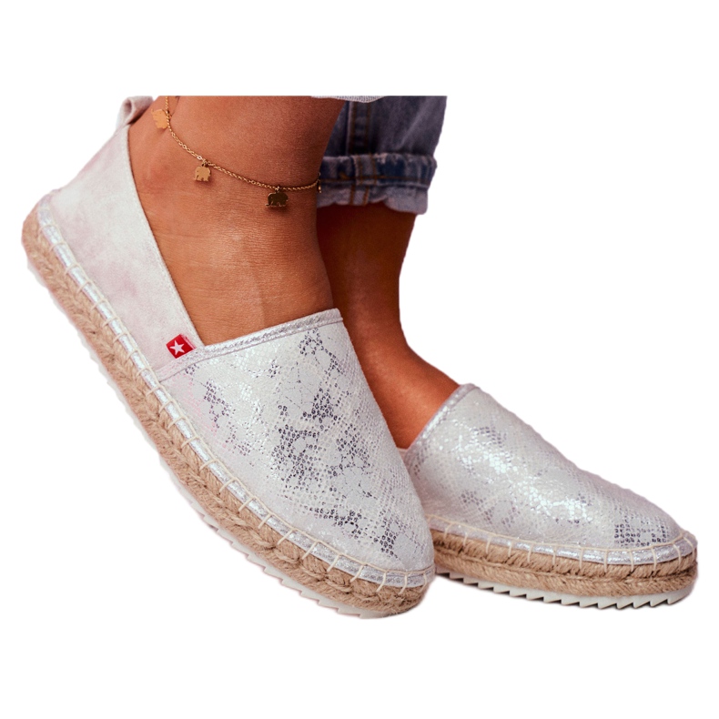 Big Star Espadrile stele mari 274A514 argint gri 2
