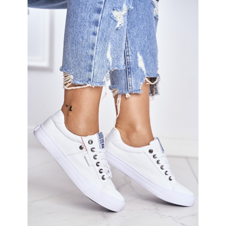Adidași bărbați Big Star legați de culoare albă AA274511 1