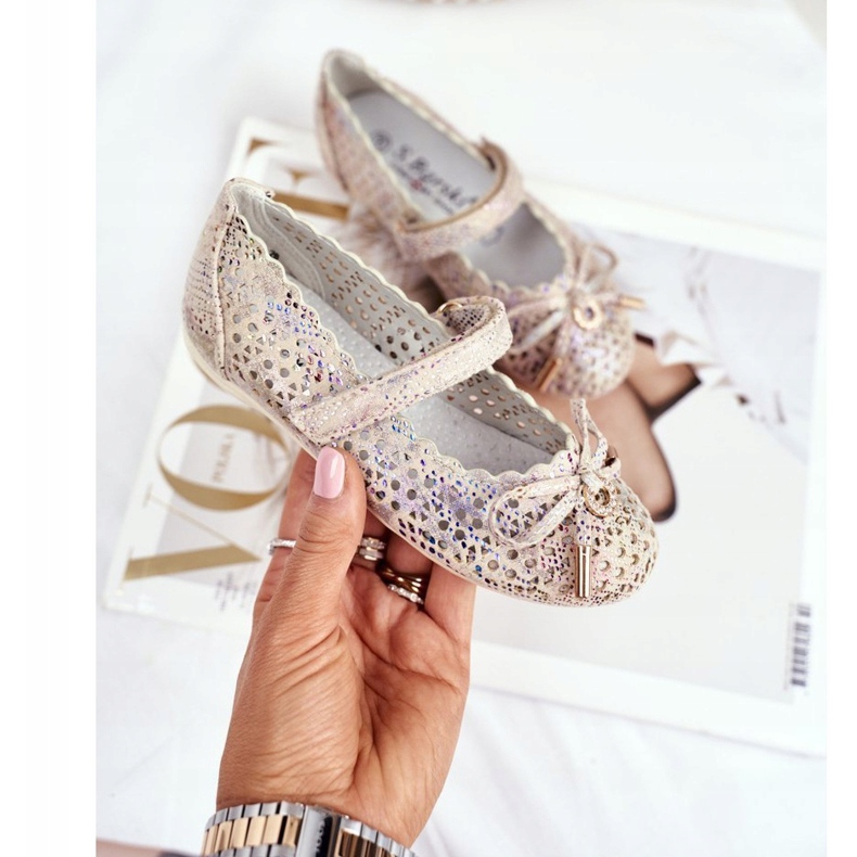 S.Barski Ballerine ajurate cu Velcro Barski Remtro maro multicolor 1 S.Barski Ballerine ajurate cu Velcro Barski Remtro maro multicolor 1