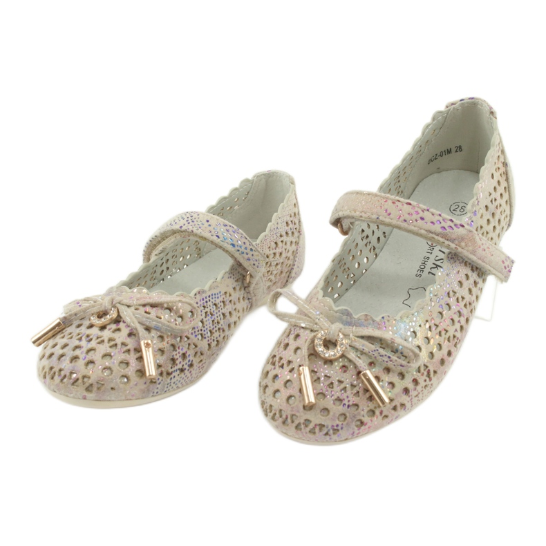 S.Barski Ballerine ajurate cu Velcro Barski Remtro maro multicolor 3 S.Barski Ballerine ajurate cu Velcro Barski Remtro maro multicolor 3