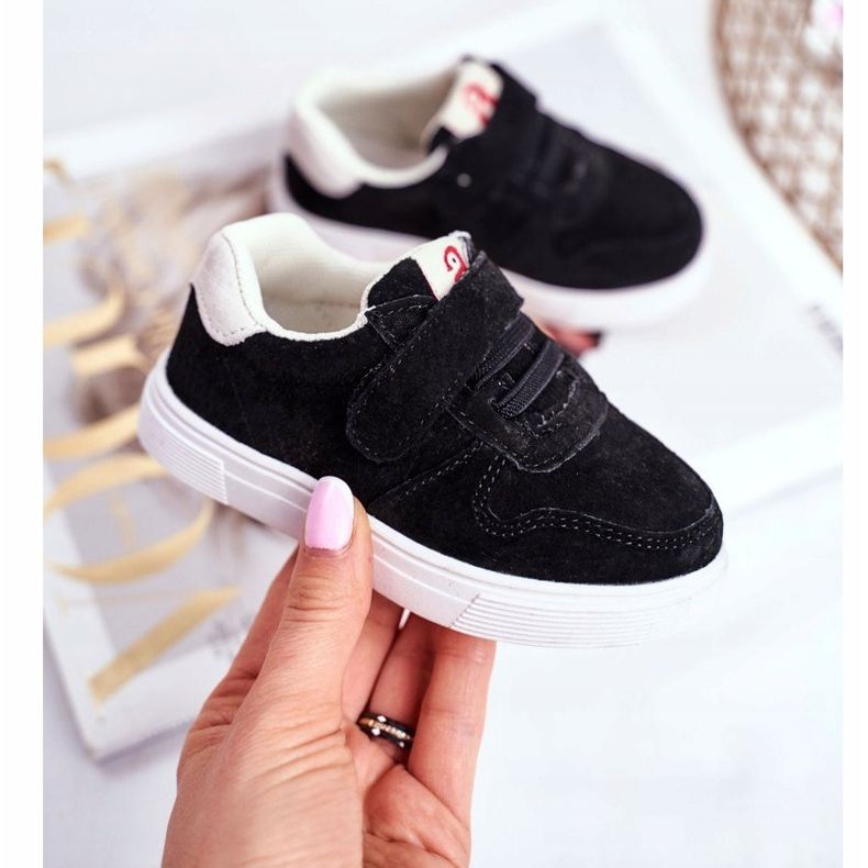 Apawwa Adidași pentru copii Suede Velcro Negru Trelmo ['negru'] 1