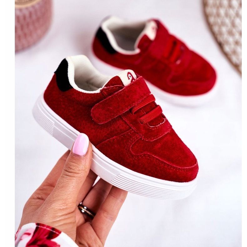 Apawwa Adidași pentru copii Suede Velcro Red Trelmo roșu roșu 1