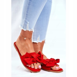 Papuci pentru femei din Malaezia cu fundițe roșii roșu 1 Papuci pentru femei din Malaezia cu fundițe roșii roșu 1