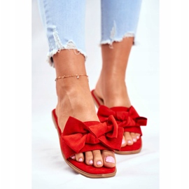 Papuci pentru femei din Malaezia cu fundițe roșii roșu 2 Papuci pentru femei din Malaezia cu fundițe roșii roșu 2