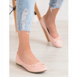 Diamantique Balerini casual din piele de căprioară multicolor roz 1