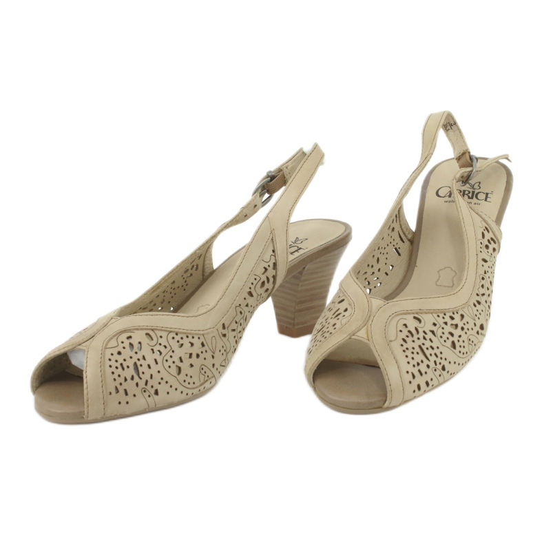 29606. Sandale din piele ajurată Caprice bej 2 29606. Sandale din piele ajurată Caprice bej 2