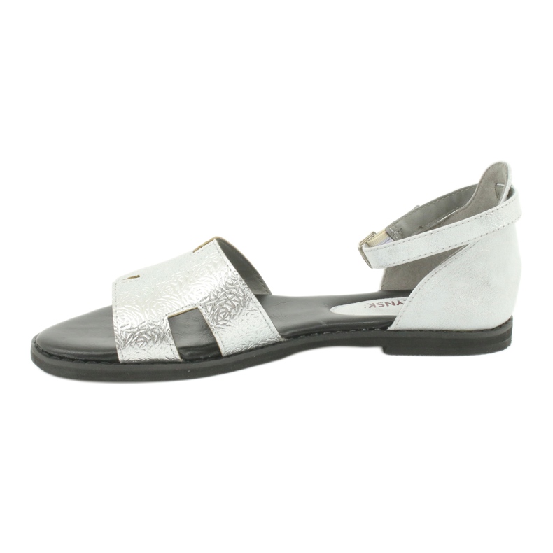 M.Daszyński Sandale argintii cu toc Daszyński MR1848-17 negru gri 1