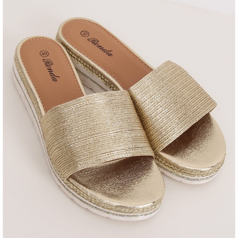 Papuci aurii pentru femei aurii 222-32 Aurii de aur 1