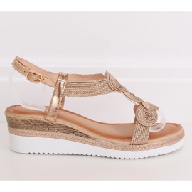 Sandale dama șampanie L6628 Șampanie multicolor 2