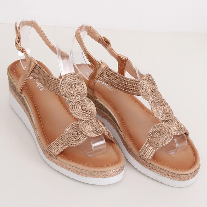 Sandale dama șampanie L6628 Șampanie multicolor 1