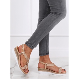 Sandale dama șampanie L6628 Șampanie multicolor 4