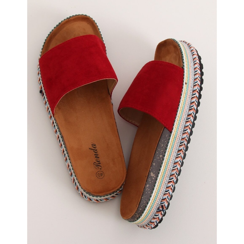 Papuci roșii pentru femei roșii BQ-50 Roșu roşu 1