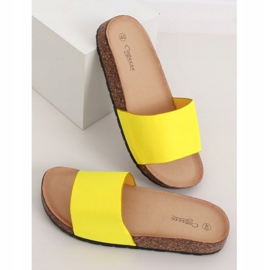 Galbeni G-572 Papuci galbeni cu talpă din plută 2