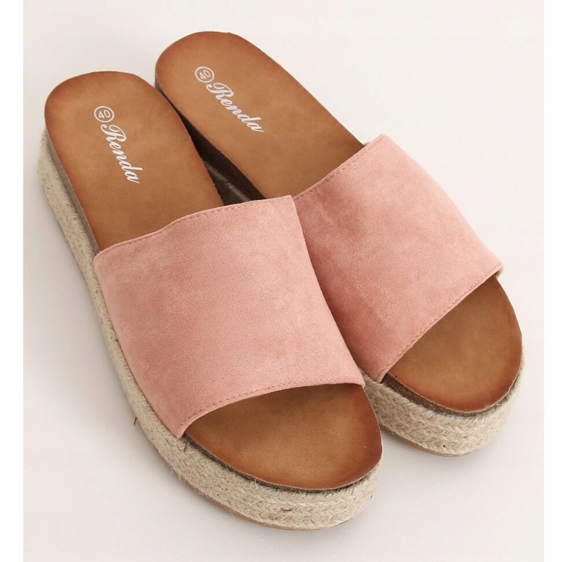Papuci espadrile roz 10-215 Roz 1