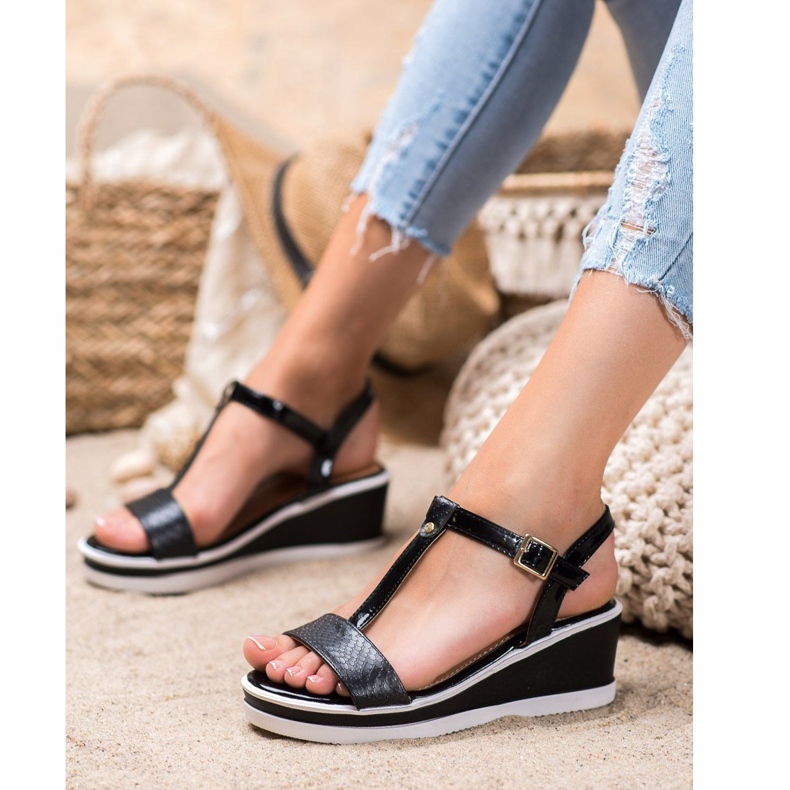 SHELOVET Pene negre cu piele ecologică negru 2