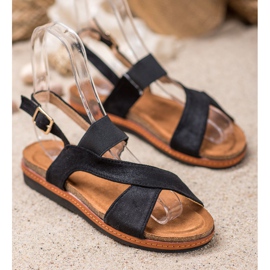 SHELOVET Sandale confortabile pe platformă negru 1