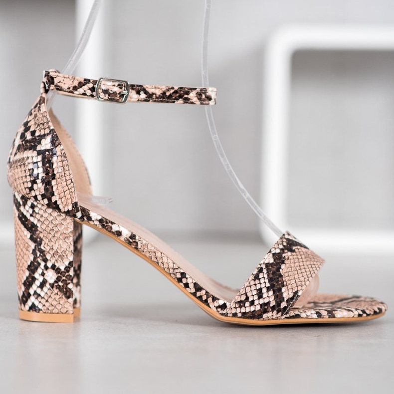 Anesia Paris Sandale cu toc înalt maro multicolor 2